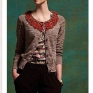 Anthropologie Sweater!  Beaded crew neck by Moth